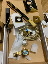 Bathroom Faucet Bathtub-Tap Concealed Shower-Set Wall-Mount Rozin Golden Square 8/10/12-