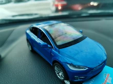 1:32 modelo Tesla X coche en miniatura de aleación con tirar juguete electrónico con simulación de luces y música modelo juguetes para niños de regalo