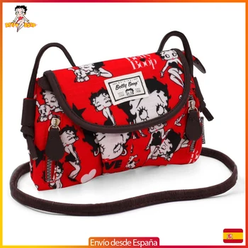 

BETTY BOOP small shoulder bag with flap and magnetic closure, zipper inner closure, red Color