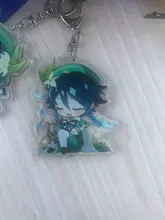 De la isla de Kyushu impacto Zhongli Diluc llavero Cosplay lindo personaje del juego Venti Paimon Tartaglia Mona acrílico colgante de llavero
