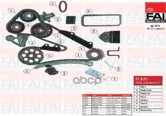 Комплект Цепи Грм Suzuki Grand Vitara(Ft Gt) 2.5 V6 24v(Ft) 04/98-(H 25 A) FAI арт. TCK93