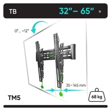 ONKRON кронштейн для телевизора 32"-65" наклонный, чёрный TM5 ONKRON кронштейн для телевизора 32"-65" наклонный, чёрный TM5