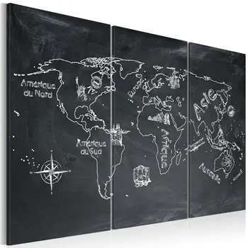 

Table-Lesson geography (French language)-triptych-120x80