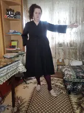 Summer Dresses Buttons V-Neck Lace-Up Oversize Colorfaith Women Spring Vintage Casual