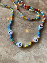 Collar de satélite multicapa con cuentas de arcoíris para mujer, joyería Bohemia hecha a mano, con personalidad