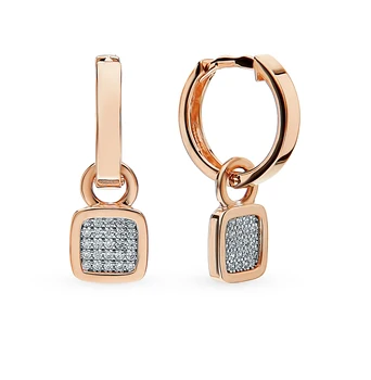 

Gold earrings with cubic zirconia sunlight sample 585