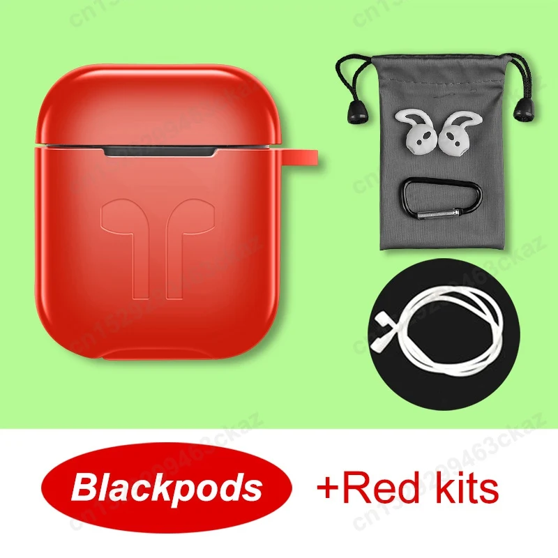 blackpods red kit TWS Blackpods матовые Сменные названия Bluetooth наушники беспроводные наушники в ухо обнаружения PK i7s i9s i10 i12 i200 i9000 i100000 tws - Цвет: blackpods red kit