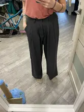 2021 Retro de Color sólido salvaje recto ancho pierna Pantalones mujer primavera nueva moda Coreana de cintura alta pantalones largos