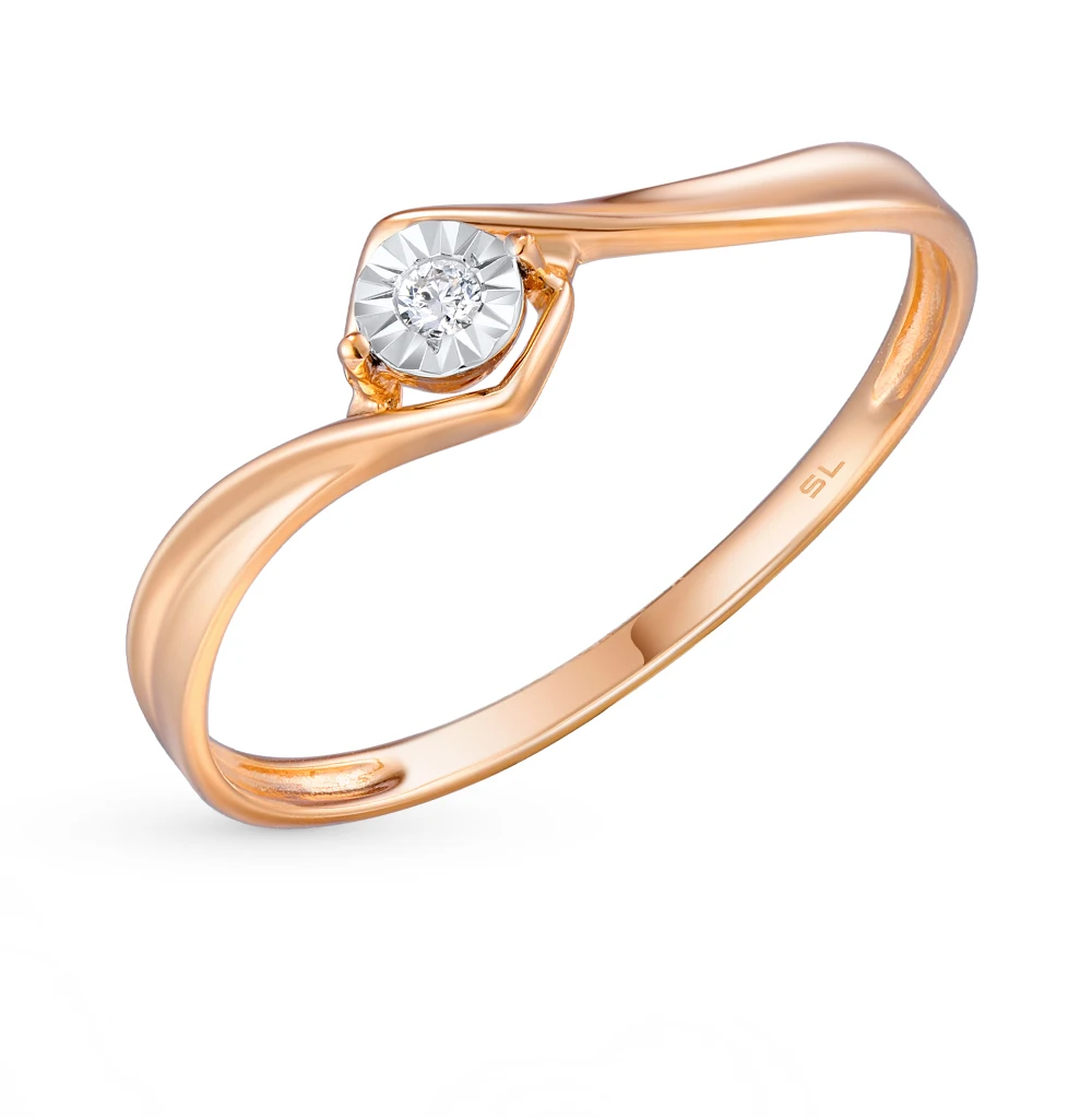 Золотое кольцо с бриллиантами SUNLIGHT проба 585