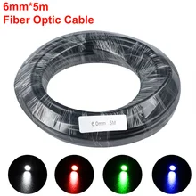 5M diamètre Intérieur 6mm Noir Veste PMMA fin lueur en plastique de câble de fibre optique pour l'éclairage Décoratif