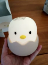 Luz Led nocturna para niños, lámpara de silicona suave recargable por USB, decoración de dormitorio, regalo, noche de pollito de Animal, sombra de Luna