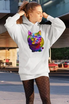 

Angemiel Wear Curious Cat White Dress Sweatshirt Tunik