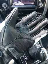 Guantes de cuero para motociclista para hombres, accesorio para manos de motociclista masculino, de color negro y blanco, guantes de equipo de carreras de carretera, para verano e invierno