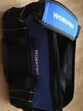WORKPRO-Bolsa de herramientas de alta resistencia para hombe, organizador de utensilios de 14/15/16 pulgadas de gran capacidad, multibolsa, bandolera