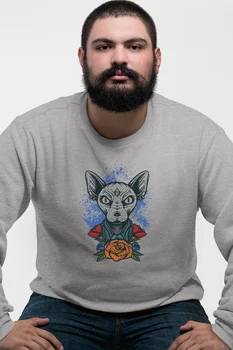 

Angemiel Wear Sphynx cat Gray Men 'S Sweatshirt