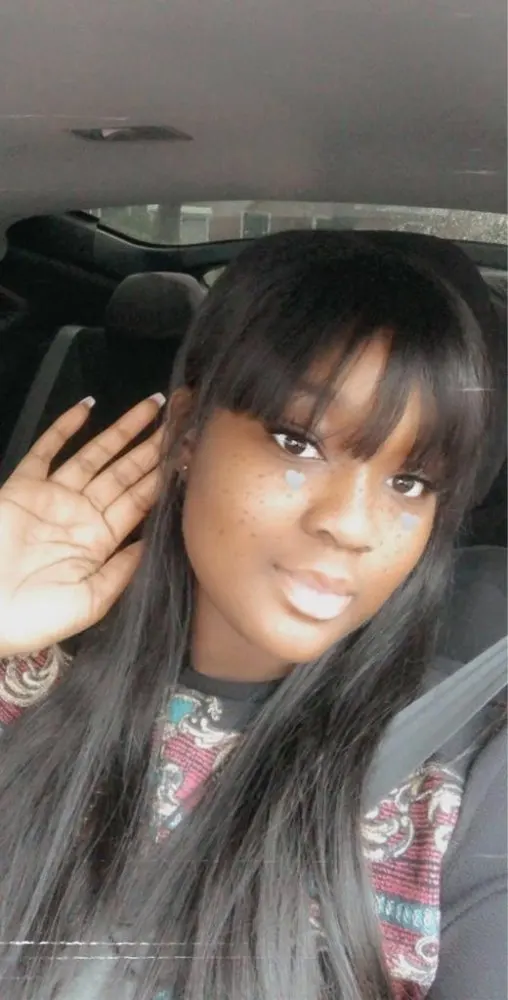 Lace Frontal Brazilian Human Hair Wig With Bangs photo review