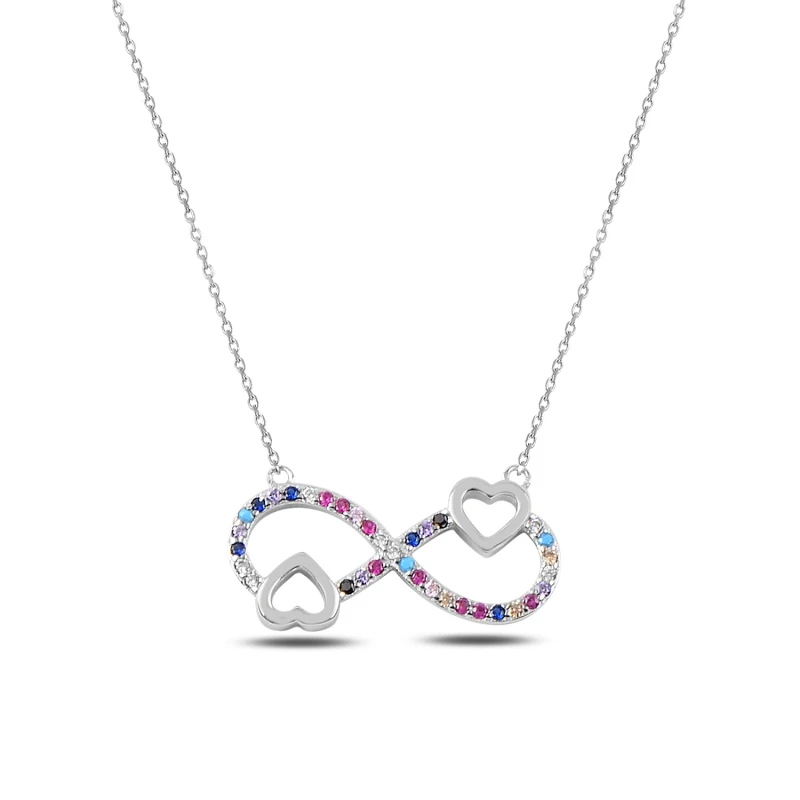 

Armagano Colorful Zircon Cubic Zirconia Infinity & Heart Pendant