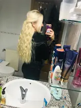 AISI BEAUTY-Pinzas largas para extensión de cabello, pelo sintético Natural con ondas al agua, Rubio, negro, marrón, rojo, 22 y 28 para peluquines para mujer