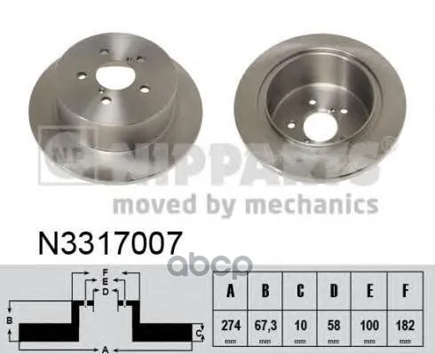 Диск Тормозной N3317007 Nipparts арт. N3317007