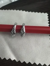 ANENJERY-pendientes de aro de serpiente para mujer, de Plata de Ley 925, pendientes de uso diario francés con personalidad, joyería S-E1455