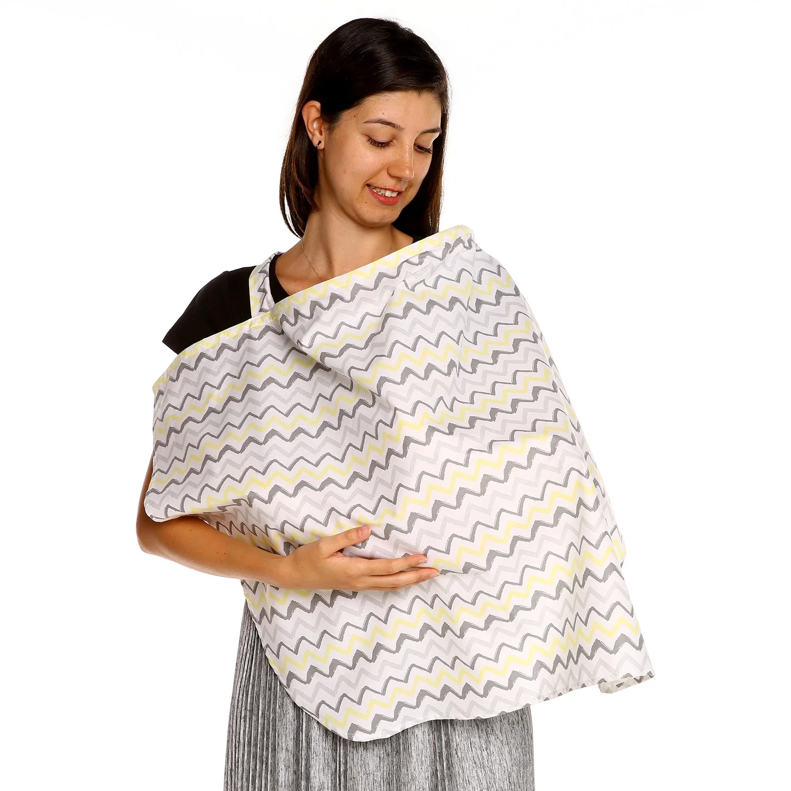 

ebebek baby&plus Zigzag Patterned Cotton Nursing Breastfeeding Apron