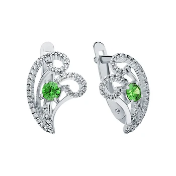 

Silver earrings with cubic zirconium sunlight sample 925