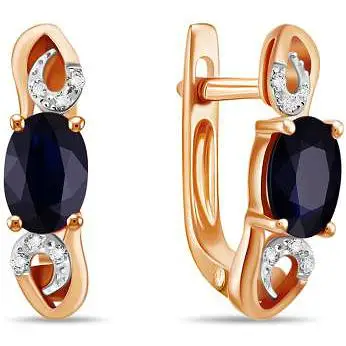 

Lucas gold earrings with sapphires and diamonds in red gold