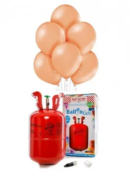 

Helium cylinder Disposable 0.25m3 with 30 Balloons Rose Gold Metallic