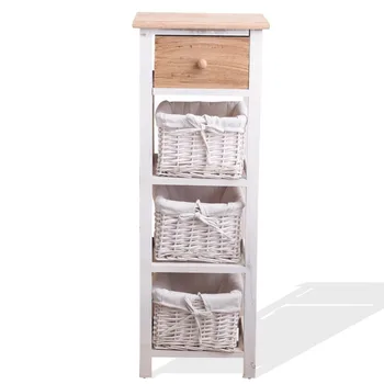 

Rebecca Mobili 2 Wicker baskets Storage Bedroom furniture 1 drawer 85x31x27