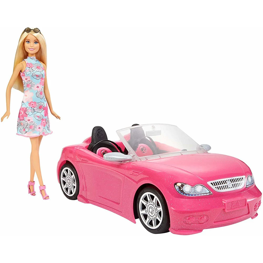 Розовый кабриолет с куклой Barbie