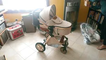 Cochecito De bebé multifuncional 3 en 1, carrito De bebé con paisaje alto, luz reclinable, plegable, diseño De cascarón De dos vías