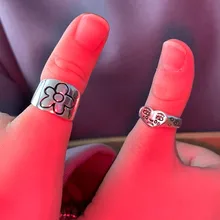 Anillos creativos de cara llorando para mujer, nueva moda femenina, anillo ajustable, joyería de Bar para mujer, joyas del Club nocturno, regalos