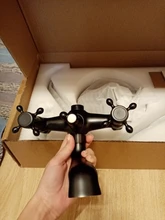 Faucet Shower-Faucet-System Showerhead Bathroom Rainfall Black Brass Dual-Handle 