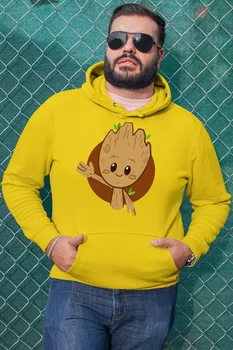 

Angemiel Wear Cute Groot Yellow Men 'S Hooded Sweatshirt