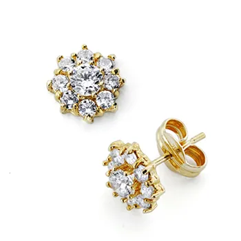 

18k gold earrings rennet 8mm. Close pressure [7436]