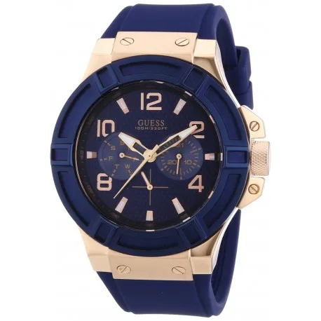 Часы Guess Мужская коллекция строгостью W0247G3 резиновый синий | Наручные часы