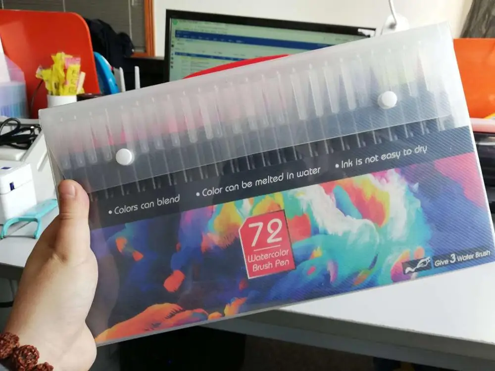 72 Colors Акварельные кисти, маркеры для рисования, граффити, эскиз 20, 24, 48, 72 цвета, кисти для рисования, акварельные ручки, набор для офиса, школьные принадлежности - Цвет: 72 Colors