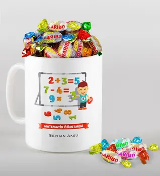 

Personalized Math Teacher Mug and Haribo Candy Gift Seti-5