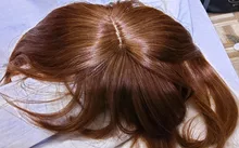 Wig Topper Hair-Piece-Machine Bangs Lace Clip-In Brown Color 8--18-human-Hair Isheeny