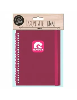 

SET 5 BAGGY notebooks®Fuchsia with elastic tape