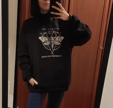 Sudadera con capucha de Devil winter para mujer, nueva oscura, punk, Vintage, Harajuku, informal, con estampado de dibujos animados, de talla grande, gótica, holgada