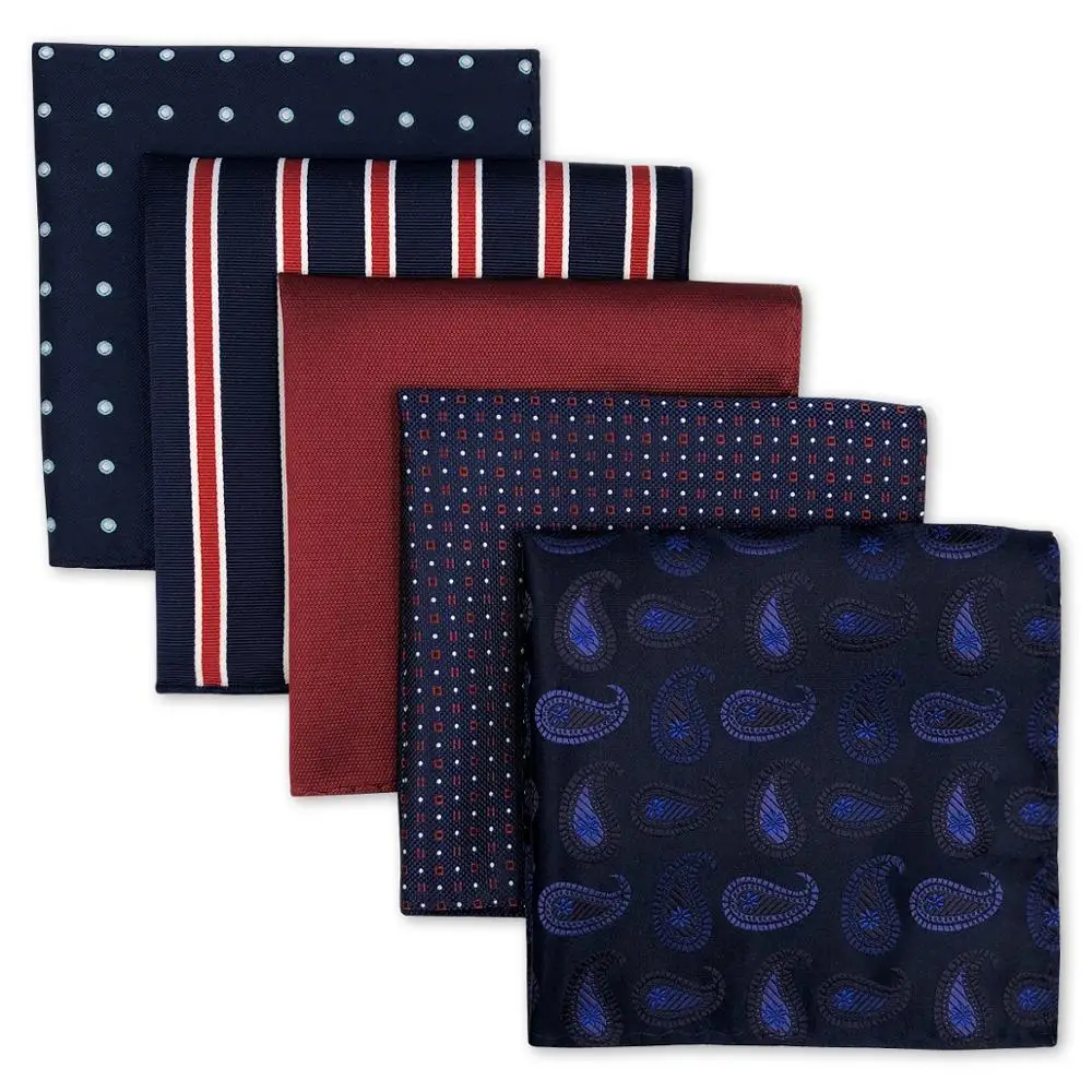  Mens Pocket Squares Wedding Handkerchiefs Set Fashion Formal Bundle 5 Pieces Hanky