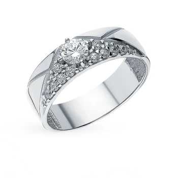 

Silver ring with cubic zirconia sunlight sample 925