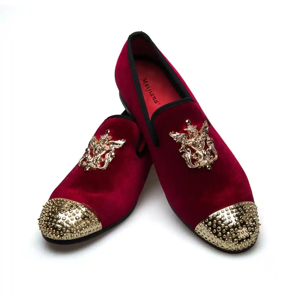royal blue and gold loafers