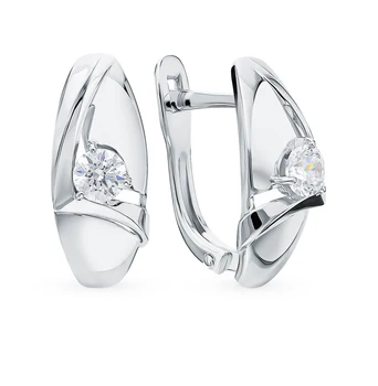 

Silver earrings with cubic zirconia sunlight sample 925