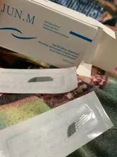 Aguja permanente para maquillaje de cejas, 3 filas, 16 Pines, cuchillas de aguja para bolígrafo de Microblading, bordado Manual, 100 Uds., envío gratis