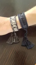 Tejido trenzado pulsera para Mujeres Hombres ajustable pulsera de la borla Bordado de letras brazaletes de la Amistad joyería regalos 2021