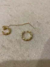 VKME-pendientes coreanos de perlas y cadenas doradas para mujer, aretes con Clip, cadena, borla, mariposa, geometría, 2021