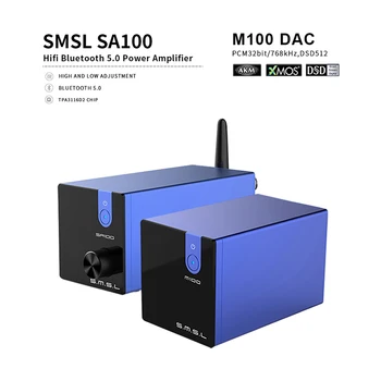 

SMSL SA100 Amplifier Hifi Professional Power TPA3116D2 50W Amplfier DSD512 XMOS bluetooth amp 2 (2.0)