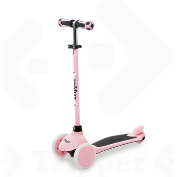 

Mondo On & Go  Tripper scooter 3 wheels  PU wheels and cuffs TPR  safety brake rear Color pink